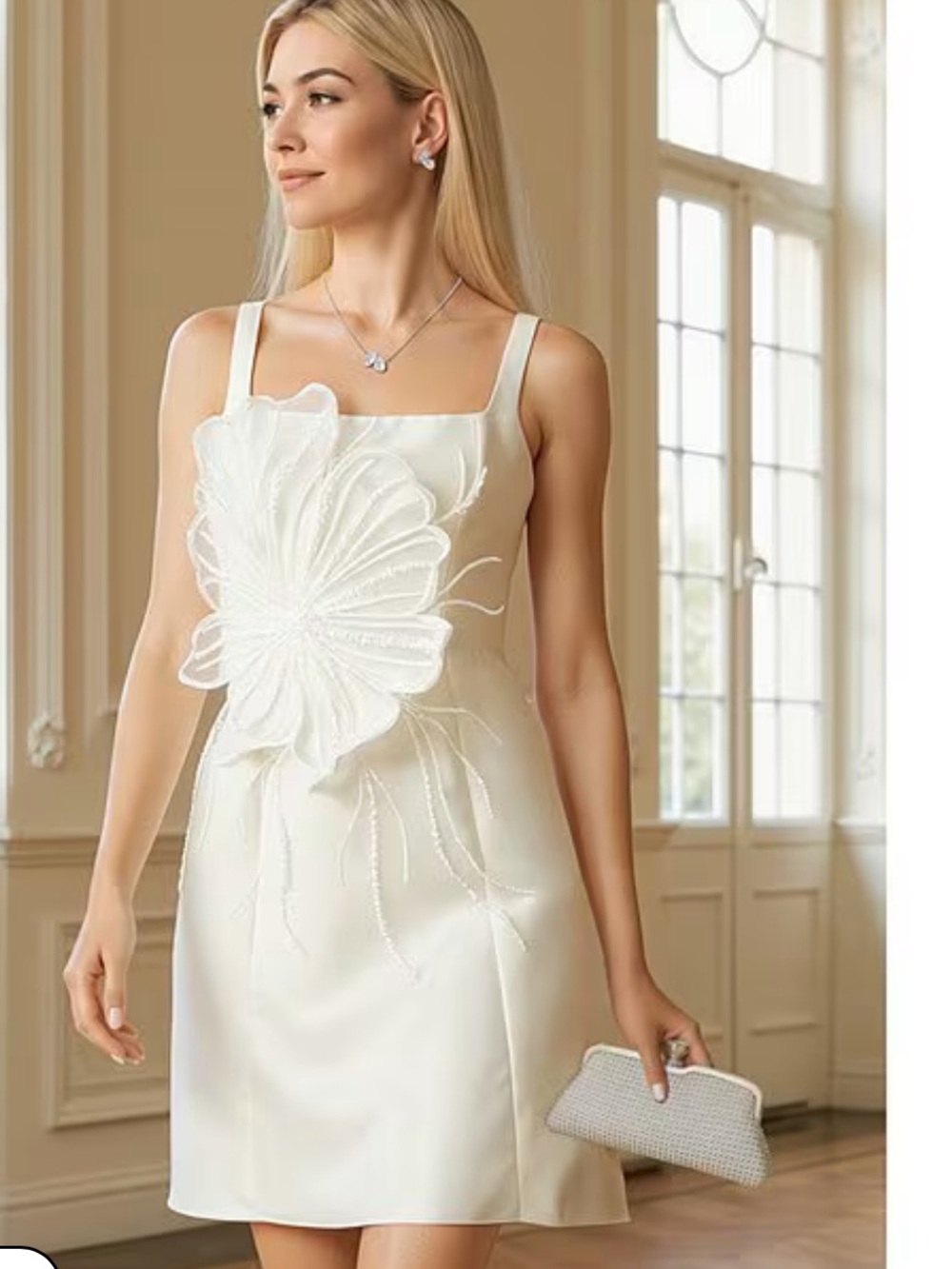 NWT Adrianna Papell beaded petal Mikado dress
